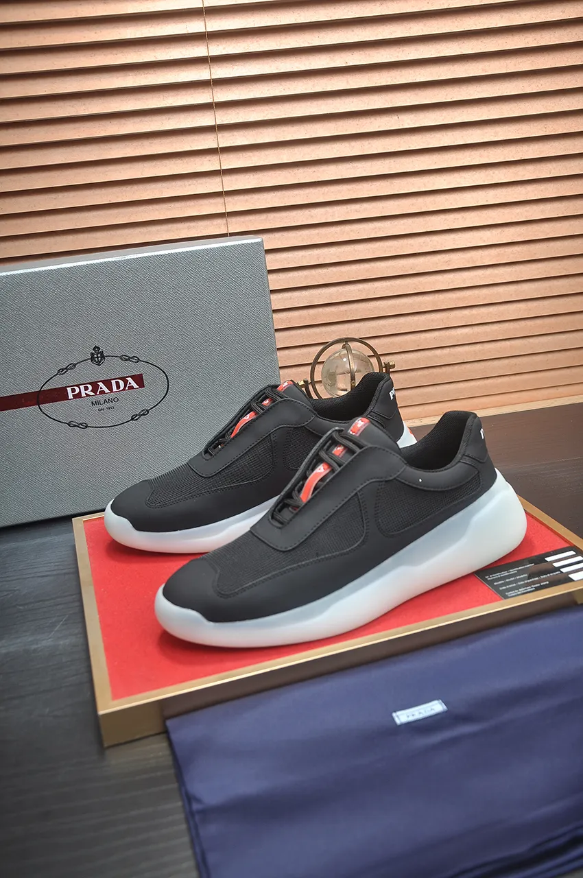 Men's shoes 💰580💶 [PRADA] Top original items, new seasonal styles, high-quality original items, top-grade high-mercerized cowhide combined with original breathable fabric + imported glue, imported stretch fabric inside with original cowhide feet, original thick outsole! Quality guaranteed! Code 38-45 (45 customized)